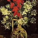 Vase with Gladioli and Carnations, Vincent van Gogh