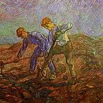 Two Peasants Digging, Vincent van Gogh