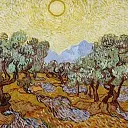 Olive Trees with Yellow Sky and Sun, Vincent van Gogh