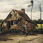 Cottage with Peasant Coming Home, Vincent van Gogh