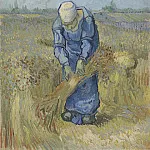 Peasant Woman Binding Sheaves , Vincent van Gogh