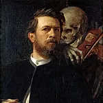 Ганс Тома - Бёклин, Арнольд (1827-1901) - Автопортрет со смертью, играющей на скрипке