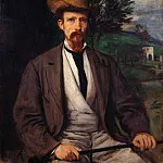 Антон Мауве - Маре, Ханс фон (1837 - 1887) - Автопортрет в желтой шляпе