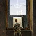 Каролин Бардуа - Фридрих, Каспар Давид (1774 - 1840) - Женщина у окна (Каролина Фридрих в дрезденской мастерской)