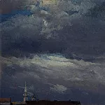 Джон Констебл - Даль, Юхан, Кристиан Клаусен (1788 - 1857) - Грозовые облака над башней замка в Дрездене