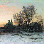 Winter landscape with church, Gavriil Kondratenko