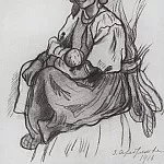 The peasant woman with a baby, Zinaida Serebryakova