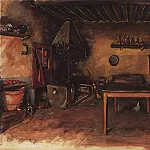 Country kitchen. The area Budzhiano, Zinaida Serebryakova