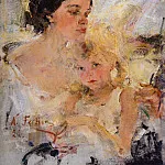 Николай Иванович Фешин - Миссис Фешина с дочерью (1922)