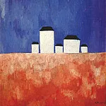 Казимир Северинович Малевич - malevich_landscape_with_five_houses_c1932