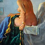 Naked woman sitting, Nikolai Petrovich Bogdanov-Belsky