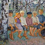 Children On A Bench, Nikolai Petrovich Bogdanov-Belsky