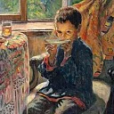 A young boy drinking tea, Nikolai Petrovich Bogdanov-Belsky