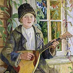 Young boy with a balalaika, Nikolai Petrovich Bogdanov-Belsky