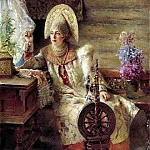 Константин Егорович Маковский - Боярышня у окна. Холст, масло, 128х96 см