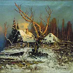 Winter landscape with hut 2, Yuly Klever