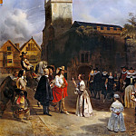 Девочка дарит розу Карлу I, заключенному замка Карисбрук, Эжен-Луи Лами