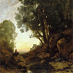 The Italian Goatherd. Effect of the Setting Sun., Jean-Baptiste-Camille Corot