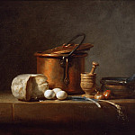Still Life with Copper Pot, Cheese and Eggs, Jean Baptiste Siméon Chardin