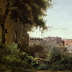 View of the Colosseum from the Farnese Gardens, 1826, 30x49, Jean-Baptiste-Camille Corot
