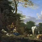 Velde, Adriaen van de -- Arcadisch landschap met rustende herders en vee, 1664, Rijksmuseum: part 3
