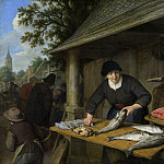 Женщина, торгующая рыбой, 1672, Адриан ван Остаде