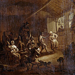 Dansende boeren in een schuur, 1655-1683, Nicolaes (Claes Pietersz.) Berchem