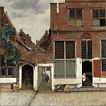 Gezicht op huizen in Delft, bekend als ’Het straatje, 1658, Johannes Vermeer