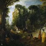 Watteau, Jean Antoine -- Fiesta en un parque, Part 5 Prado Museum