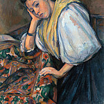 Italian woman at the table (92x73 cm) 1895-00, Paul Cezanne