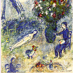 Marc CHAGALL Le peintre au bouquet de fleurs 40810 1146, Marc Chagall