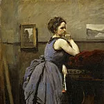 часть 2 Лувр - Коро, Жан-Батист-Камиль (Париж 1796-1875) -- Дама в голубом
