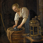 Женщина, чистящая котелок, 1650-1660, Ян Вик
