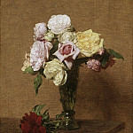 Натюрморт с розами в рифленой вазе, Игнас-Анри-Жан-Теодор Фантен-Латур
