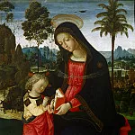 Музей искусств Филадельфии - Пинтуриккьо (Бернардино ди Бенедетто) (ок1454 Перуджа - 1513 Сиена) -- Дева Мария, обучающая Иисуса чтению