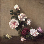 Still Life with Roses of Dijon, Ignace-Henri-Jean-Theodore Fantin-Latour