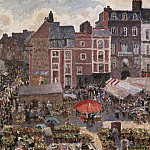 Fair on a Sunny Afternoon, Dieppe, Camille Pissarro