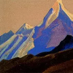 The Himalayas # 24 The blue peak on the purple sky