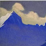 Himalayas # 128 Illuminated cloud over dark rocks