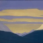 Гималаи #86 Золотистые облака на лиловом небе