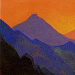 Гималаи #6 Лиловые горы на фоне закатного неба