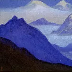 58 Blue # Himalaya mountains and mist