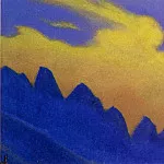 Рерих Н.К. (Часть 5) - Облако #94 (Силуэт синих гор на фоне золотистого облака)