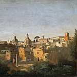View of the Forum from the Farnese Gardens, 1826, 28x50, Jean-Baptiste-Camille Corot