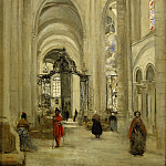 La cathedrale de Sens, vue de l’interieur, 1874 Canvas, 61 x 40 cm RF 22 25, Jean-Baptiste-Camille Corot