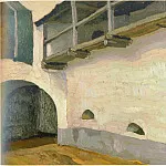 Печоры. Вход в монастырь и стена с переходом , Рерих Н.К. (Часть 1)