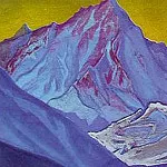 Гималаи. Горы на фоне желтого неба, Рерих Н.К. (Часть 1)