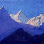 Гималаи #125 Отблески вечерней зари на снежных вершинах