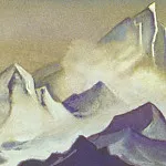 Гималаи #57 Хмурые скалы в облаках, Рерих Н.К. (Часть 6)