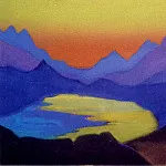 Гималаи #26 Горное озеро на закате, Рерих Н.К. (Часть 6)